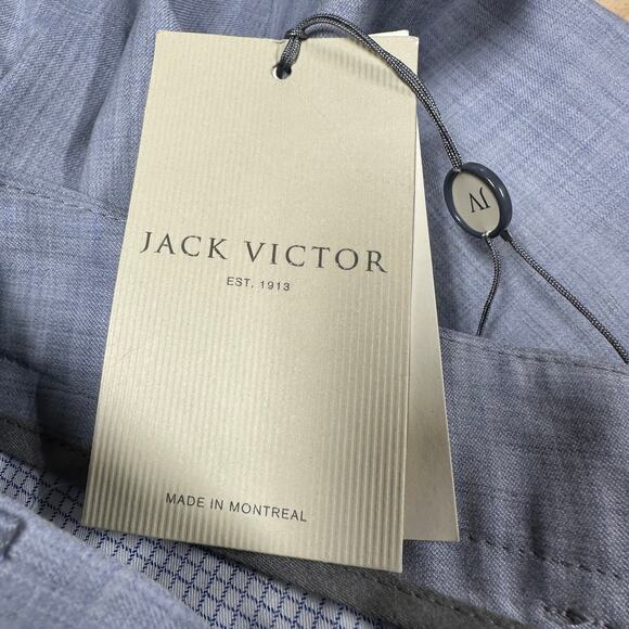 Jack Victor NWT Sage 100% Wool Blue Window Pane Dress Pants Men's Size 30R - Picture 6 of 10
